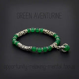 New Style Eagle Clawed Green Aventurine Bracelet -6 mm Beads- (Ethnic Wallet Gift)