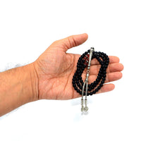 Unisex Prayer Beads-Tesbih-Tasbih-Tasbeeh-Misbaha (6 mm-99 beads) (Black Matte Onyx Stone Design)