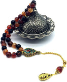 -Orient Collection-Prayer Beads-Worry Beads-Tesbih-Tasbih-Tasbeeh-Misbaha-Masbaha-Subha-Rosary (Red Agate Stone (10 mm-33 Beads)