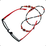 HANDMADE Eyeglass Chains Elegant Eyewear Retainer Beaded Eyeglass Strap Holder Natural Stone Beaded Eyewear Retainer (RED AGATE Stone Beaded Design)