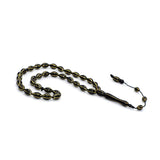 EMBROIDERED KUKA (COCA) SERIES Prayer Beads-Tesbih-Tasbih-Tasbeeh (Gold/Black-13x9 mm 33 bead)