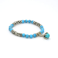 New Style Eagle Clawed Turquoise Bracelet -6 mm Beads- (Ethnic Wallet Gift)