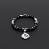 ALBATROSART - Elegant New Bracelet Series (Ethnic Wallet Gift) (Black Onyx (6 mm Small Beads Bracelet with Allah Pattern)