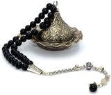 NEW EAGLE CLAW COLLECTION Black Big Glass Beads-Tesbih-Tasbih-Tasbeeh-Prayer Beads (10 mm-33 beads)