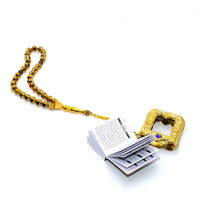 SPECIAL HEMATITE COLLECTION Prayer Beads-Tesbih-Tasbih (8 mm 33 beads-Yellow Hematite with Quran)