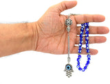 Handmade Special Evil Eye Beaded Collection Worry Beads - Prayer Beads (8 mm-33 Beads) Tesbih-Tasbih-Tasbeeh-Misbaha-Masbaha-Subha-Rosary (Evil Eye - Hamsa)