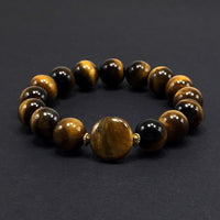 ALBATROSART - Handmade Bracelet Collection - (Ethnic Wallet Gift) (Unisex Tiger Eye Large Gemstone Genuine Bracelet -12 mm beads))