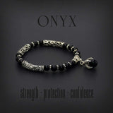 New Style Eagle Clawed Black Onyx Bracelet -6 mm Beads- (Ethnic Wallet Gift)