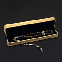 -Orient Collection-Prayer Beads-Worry Beads-Tesbih-Tasbih-Tasbeeh-Misbaha-Masbaha-Subha-Rosary (Tiger Eye Stone-Silver (8 mm-33 Beads))