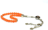 Orange Aventurine Natural Stone Prayer Beads (8 mm-33 beads) Tesbih-Tasbih-Tasbeeh-Misbaha-Masbaha