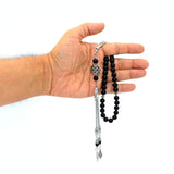 NEW MODELS (8 mm-33 beads) Tesbih-Tasbih-Masbaha-Worry Beads-Prayer Beads (Black Shiny Onyx Stone)