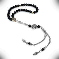 NEW MODELS (8 mm-33 beads) Tesbih-Tasbih-Masbaha-Worry Beads-Prayer Beads (Black Shiny Onyx Stone)