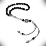 NEW MODELS (8 mm-33 beads) Tesbih-Tasbih-Masbaha-Worry Beads-Prayer Beads (Black Shiny Onyx Stone)