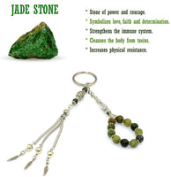 Green Taiwan Jade Worry Beads & Keychain Together -Stress Worry Beads-Tesbih (ETHNIC WALLET GIFT)