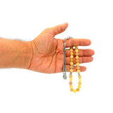 Yellow Jade Stone Prayer Beads - Tesbih - Tasbih - Tasbeeh - Misbaha - Subha (8 mm -33 beads)