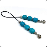 ALBATROSART Design - Greek KOMBOLOI Series- Worry Beads Begleri Pony Anxiety Beads Rosary Relaxation Stress Relief  (Synthetic Turquoise Drum Beads SkyBlue -12x10 mm-)