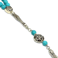 Synthetic Turquoise Natural Stone Prayer Beads (8 mm-33 Beads) Tesbih-Tasbih-Tasbeeh-Misbaha-Masbaha-Subha