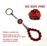 ALBATROSART -Keychain Collection with Allah -Handbag Holders (10mm Red Agate Stone)