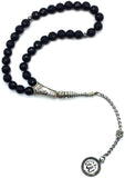 -New Gemstone Collection- Prayer Beads-Worry Beads-Tesbih-Tasbih-Tasbeeh-Misbaha-Masbaha-Subha-Rosary (Black Jade Stone 8 mm-33 Beads)