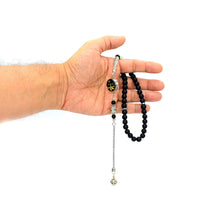 SPECIAL ALLAH-MOHAMMED TASSELS SERIES Black Matte Onyx Stone Prayer Beads Tesbih-Tasbih- (33 beads)