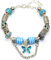 Albatros -European Style Charm Bracelet- (- Chained Blue Charm-)