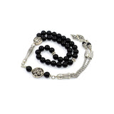 NEW MODELS (8 mm-33 beads) Tesbih-Tasbih-Masbaha-Worry Beads-Prayer Beads (Black Shiny Onyx Stone)