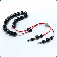 Greek KOMBOLOI Series Worry Beads Begleri Pony Anxiety Beads Rosary Relaxation Stress Relief (Black Non-Magnetic Hematite Round -10 mm- 19 Beads)