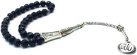 -New Gemstone Collection- Prayer Beads-Worry Beads-Tesbih-Tasbih-Tasbeeh-Misbaha-Masbaha-Subha-Rosary (Black Jade Stone 8 mm-33 Beads)