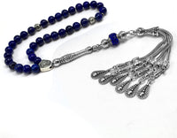 ALBATROSART -Luxury Collection- Prayer Beads-Worry Beads-Tesbih-Tasbih-Tasbeeh-Misbaha-Masbaha-Subha-Sebha-Sibha-Rosary (-Natural Lapis Lazuli Stone 8 mm 33 Beads-)