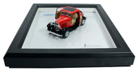 Ford 3 Window Coupe 1932 Red Framed Miniature Classic Automobile 3D (Diecast Model Cars 1/32)