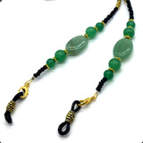 -HANDMADE Eyeglass Chains Elegant Eyewear Retainer Beaded Eyeglass Strap Holder Natural Stone Beaded Eyewear Retainer (GREEN AVENTURINE)