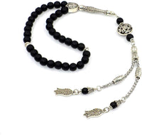 Black Matte Onyx Stone Prayer Beads - Tesbih - Tasbih - Tasbeeh - Misbaha - Masbaha (8 mm-33 beads)