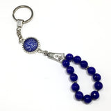 ALBATROSART -Keychain Collection with Allah -Handbag Holders (10mm Diameter Blue Jade Stone)