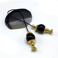 ALBATROSART Design - Greek KOMBOLOI Series Worry Beads Begleri Pony Anxiety Beads Rosary Relaxation Stress Relief  (BEGLERİ - Black Acrylic -16mm- Beads)