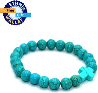 Elegant Turquoise Cross Bracelet