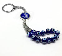 ALBATROSART -Keychain Collection with Allah -Handbag Holders (10mm Diameter Evil Eye Beads)