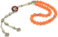 Orange Aventurine Natural Stone Prayer Beads (8 mm-33 beads) Tesbih-Tasbih-Tasbeeh-Misbaha-Masbaha