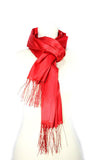 Quality Luxury Plain (Slub) Shawl/Scarf - Red -Made in Turkey-