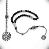 -PASSION COLLECTION- Prayer Beads-Tesbih-Tasbih-Tasbeeh (Black Matte Onyx Stone) (8 mm-33 Beads)