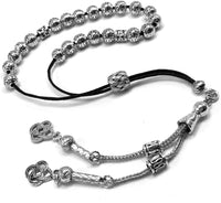 ALBATROSART Design -Greek KOMBOLOI Series -1- Worry Beads - Prayer Beads - Tesbih-Tasbih-Tasbeeh-Misbaha-Sibha-Rosary (Antique Silver Plated Beads -8mm, 21 Beads)