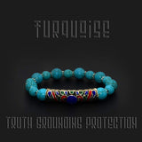 ALBATROSART - Handmade Bracelet Collection - (Ethnic Wallet Gift) (Turquoise Bracelet with Multi Color Pattern)