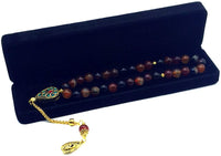 -Orient Collection-Prayer Beads-Worry Beads-Tesbih-Tasbih-Tasbeeh-Misbaha-Masbaha-Subha-Rosary (Red Agate Stone (10 mm-33 Beads)