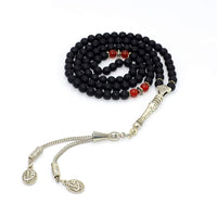 Unisex Prayer Beads-Tesbih-Tasbih-Tasbeeh-Misbaha (6 mm-99 beads) (Black Matte Onyx Stone Design)