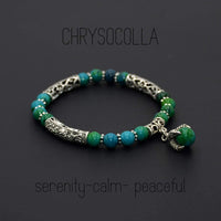 ALBATROSART - Handmade Bracelet Collection - (Ethnic Wallet Gift) (Eagle Clawed Chrysocolla Bracelet -6 mm Beads-)