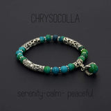 ALBATROSART - Handmade Bracelet Collection - (Ethnic Wallet Gift) (Eagle Clawed Chrysocolla Bracelet -6 mm Beads-)