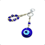 ALBATROSART Design -Special Evil Eye Beaded Collection Worry Beads - Key Chain (10 mm-Beads) Tesbih-Tasbih-Tasbeeh-Misbaha-Masbaha-Subha-Rosary (Key Chain & Tasbih with Evil Eye Beads)