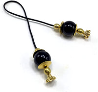 ALBATROSART Design - Greek KOMBOLOI Series Worry Beads Begleri Pony Anxiety Beads Rosary Relaxation Stress Relief  (BEGLERİ - Black Acrylic -16mm- Beads)