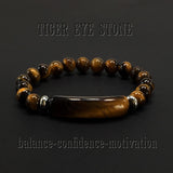 ALBATROSART - Handmade Bracelet Collection - (Ethnic Wallet Gift) (Tiger Eye Natural Stone Bracelet -8mm)