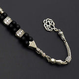 Elegant Double String Black Onyx Zaza Stress Worry Beads - Zaza Tesbih-Tasbih-Tasbeeh-Misbaha