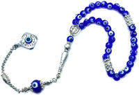 ALBATROSART Design -Handmade Evil Eye Beaded Collection Worry Beads - Prayer Beads (8 mm-33 Beads) Tesbih-Tasbih-Tasbeeh-Misbaha-Masbaha-Subha-Sebha-Sibha-Rosary (Diamond)